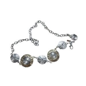 90s Vintage Chicos Two Toned Silver and Gold Women's Chain Belt Medium